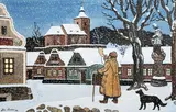 Josef Lada, Christmas Eve, 1944, gouache on paper