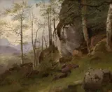 Max Haushofer, Jaro u Ramsau, 1864, olej na lepence