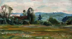 Miloslav Holý, Louka ve Skokovy, 1942, olej na lepence