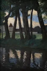 Vojtěch Martinka, Na potoce pod stromy, 1907, olej na plátně