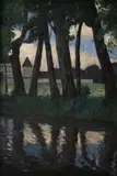 Vojtěch Martinka, Na potoce pod stromy, 1907, olej na plátně