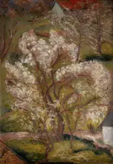 Jan Trampota, Rozkvetlý strom, 1924, olej na lepence