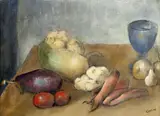 Zátiší se zeleninou by Otakar Kubín, druhá polovina 50. let 20. století, olej na plátně, sold Dec 2018