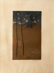 Vojtěch Preissig, Večerníček, kolem roku 1905, mezzotinta na papíře