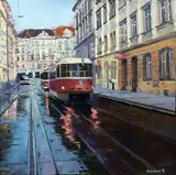Martina Krupičková, Na konečné, 2018, olej na plátně