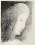 Jan Zrzavý, Ověnčená hlava, 1973, litografie na papíře