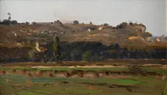 Václav Brožík, Krajina u moře, 90. léta 19. století, olej na dřevěné desce