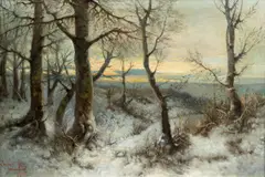 Petr Jaroš, Zimní krajina, 1902, olej na plátně