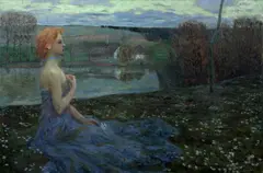 Antonín Hudeček, Spring, oil on canvas