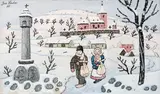 Josef Lada, Winter festivities (counterpoint), 1950, gouache on paper