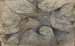 Alén Diviš, Nightmares, 1941 - 1943, combined technique (oil, sand) on canvas