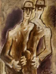 Josef Čapek, Two men, 1924, oil on canvas