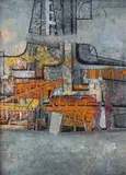 Václav Tikal, Counterpoint – Clash (1961) from the cycle Air Castles (1962, 1961, 1962, tempera on cardboard