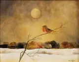 Winter by Ota Janeček, 1981, oil on canvas, sold Dec 2018