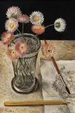 Cyril Bouda, Still life with strawflowers, 1943, oil on cardboard