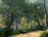 Josef Hubáček, Pines on Corsica, 1931, oil on canvas
