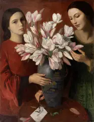 Josef Multrus, Magnolias, 30. až 40. léta 20. století, oil on canvas