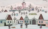 Josef Lada, Making a snowman, 1948, gouache on paper