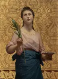 Gabriel von Max, St. Lucy, počátek 80. let 19. století, oil on paper fixed on wood