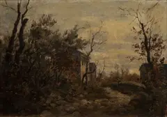 By the road by Zdenka Braunerová, 1890s, oil on canvas, sold May 2019