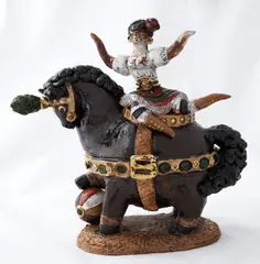 Jan Kutálek, Circus rider, 1983, glazed ceramics