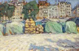 Jan Honsa, Seine riverside, 1903, oil on cardboard