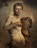 Josef Multrus, Satyr, 1920, oil on canvas