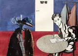 Adolf Hoffmeister, Kafka's table in cafe Arco, 1965, comb. tech. (collage, ink, tempera) on paper
