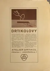 Konvolut čtyř fotografií dekorativních motivů a reklamní leták by František Drtikol, kolem roku 1930, bromostříbrné fotografie a tisk na papíře, sold May 2019