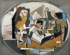 Emil Filla, Still life with owl, 1922, oil on wood