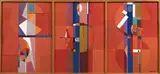 Bohumír Matal, Triptych, 1973, oil on hardboard