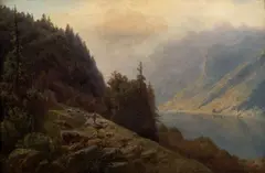 August Piepenhagen, Mountainscape with lake (Vierwaldstätter See), 1840s to 1850s, oil on canvas