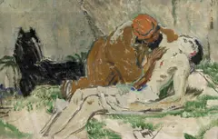 Jan Preisler, Merciful samaritan, kolem 1910, oil on canvas