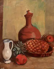 Georges Kars, Still life with pineapple, 1930s, oil on wood