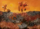 Seeds in the grass by Ota Janeček, 1977, olej na plátně, sold May 2019
