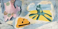 Jindřich Štyrský, Tribute to Picasso, 1931, comb. tech. (oil and sands) on canvas