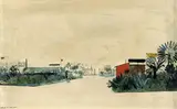 Kamil Lhoták, Garden centre, 1944, oil on paper fixed on cardboard