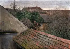 Antonín Slavíček, Roofs, před rokem 1900, oil on canvas