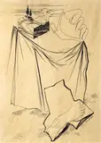 Jindřich Štyrský, Landscape with leg, 1933, ink on tracing paper