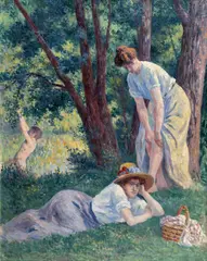 Maximilien Luce, La baignade, 1908–1909, olej na plátně
