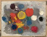 Jaroslav Hořánek, Targets 20, 1963, mixed technique (oil, email) on wood