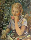 Willi Nowak, Girl, 1951, oil on cardboard
