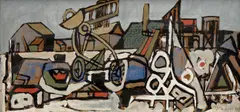 František Gross, Scrap Landfill, 1962, tempera on cardboard