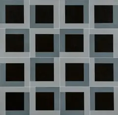 Vertical System 3. by Jan Kubíček, 1974, acrylic on canvas, sold Dec 2019