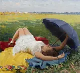 Teodor Jozef Mousson, Summer Afteroon, 1931, oil on canvas