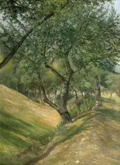 Rest on a Balk by Václav Březina, před rokem 1900, oil on canvas, sold Dec 2019