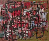 Richard Fremund, Structural Landscape, 1961, mixed technique (oil, varnish) on canvas