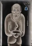 Josef Čapek, Beggar / Girl with Ball  (Two Sided Image)