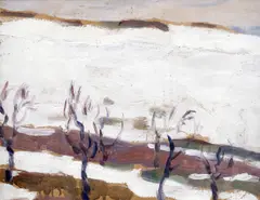 Jindřich Prucha, Winter on Balk, oil on hardboard