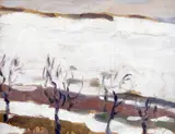 Jindřich Prucha, Winter on Balk, oil on hardboard